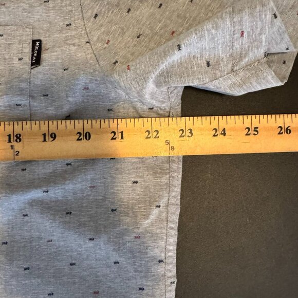 Molokai Gray Printed Short Sleeve Button Up Shirt, Casual Wear, Size Large - Picture 8 of 8